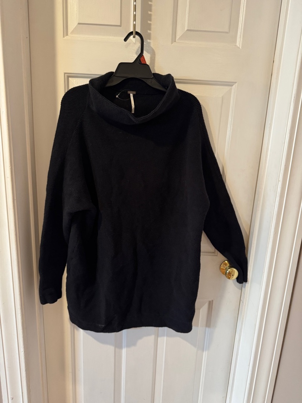 Free People Black Ribbed Knit Sweater